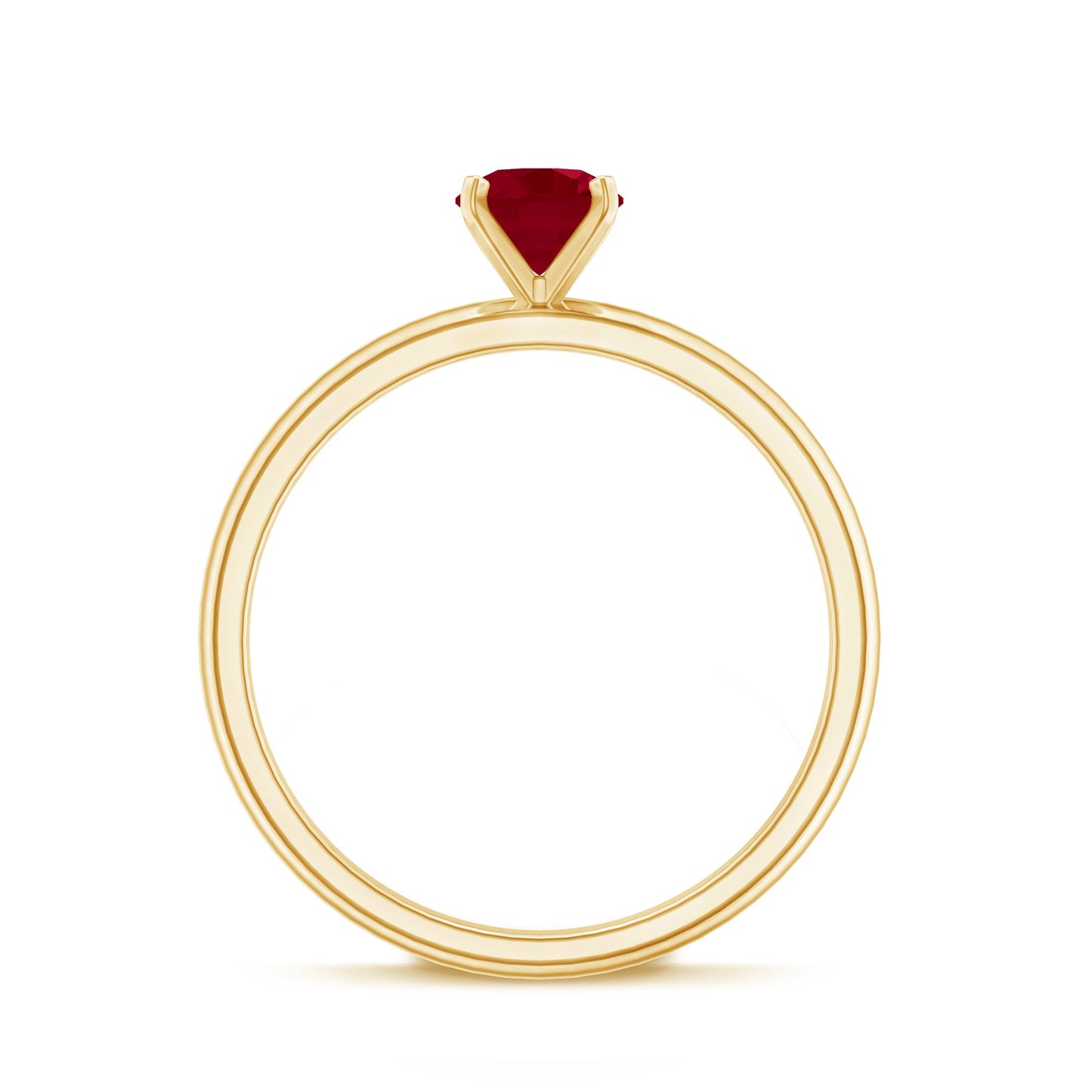 0.6 Carat July Birthstone Ruby Solitaire Ring in Peg Head Setting