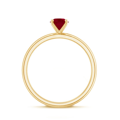 0.6 Carat July Birthstone Ruby Solitaire Ring in Peg Head Setting