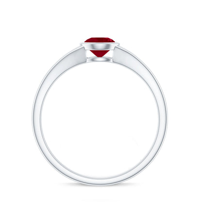Natural 0.6 Carat Ruby Promise Ring with Split Shank