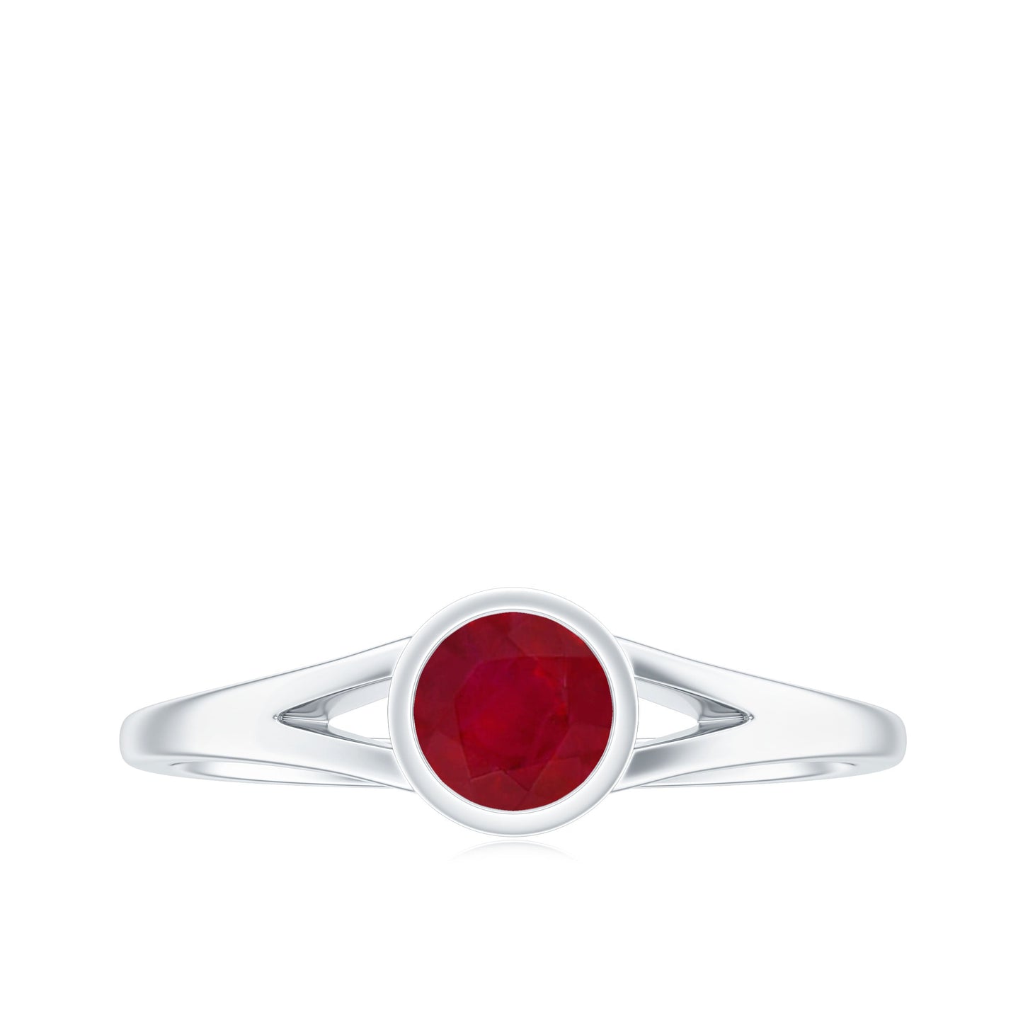 Natural 0.6 Carat Ruby Promise Ring with Split Shank