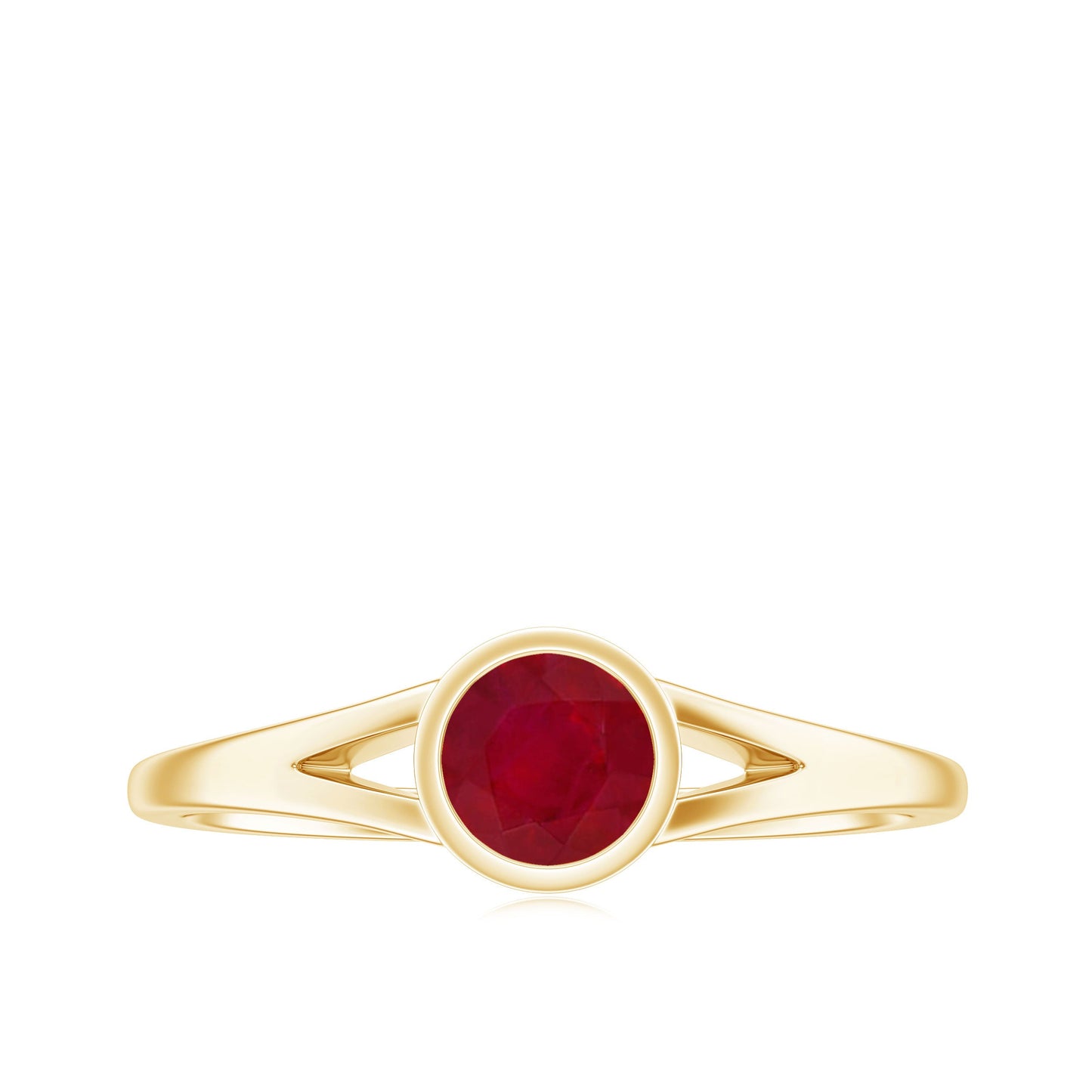 Natural 0.6 Carat Ruby Promise Ring with Split Shank