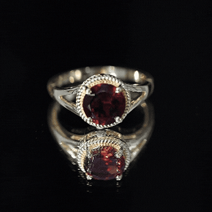 2.3 Carat Solitaire Garnet Engagement Ring with Split Shank