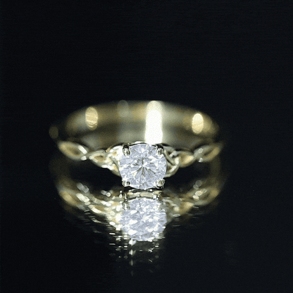 Solitaire Moissanite Celtic Knot Ring for Women