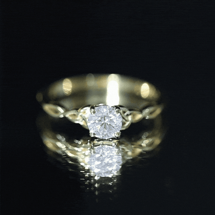 Solitaire Moissanite Celtic Knot Ring for Women