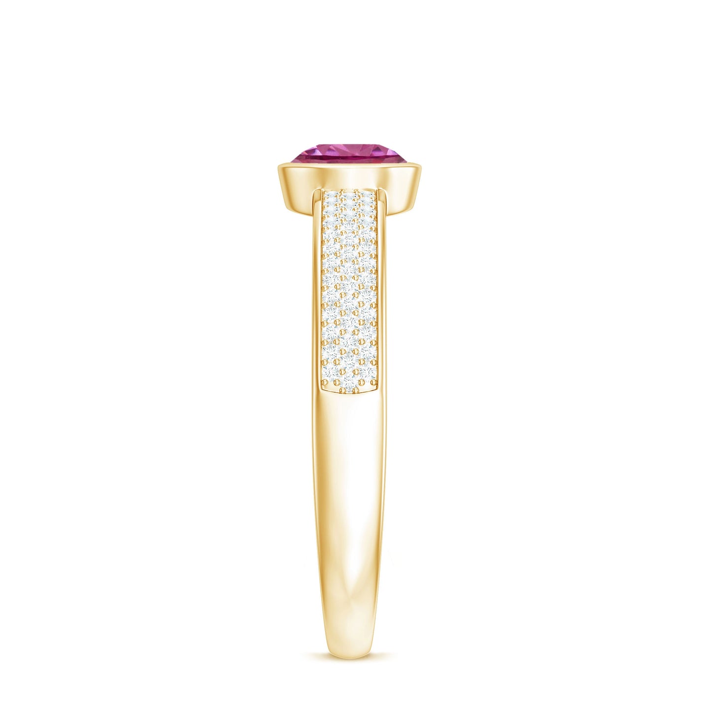 0.4 Carat Solitaire Pink Tourmaline and Diamond Engagement Ring