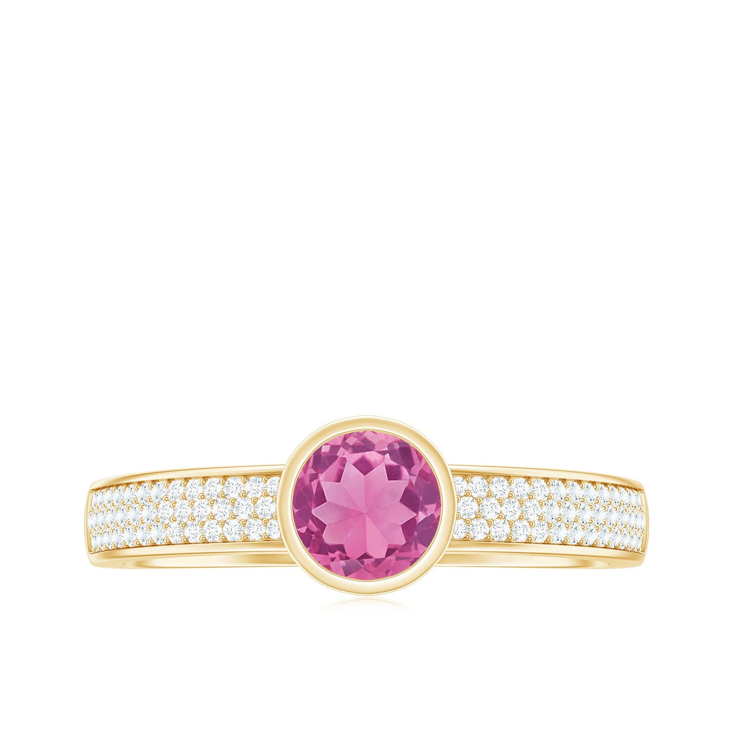 0.4 Carat Solitaire Pink Tourmaline and Diamond Engagement Ring