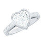 Heart Shape Moissanite Bezel Set Engagement Ring