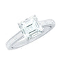 Asscher Cut Moissanite Solitaire Engagement Ring with Certificate