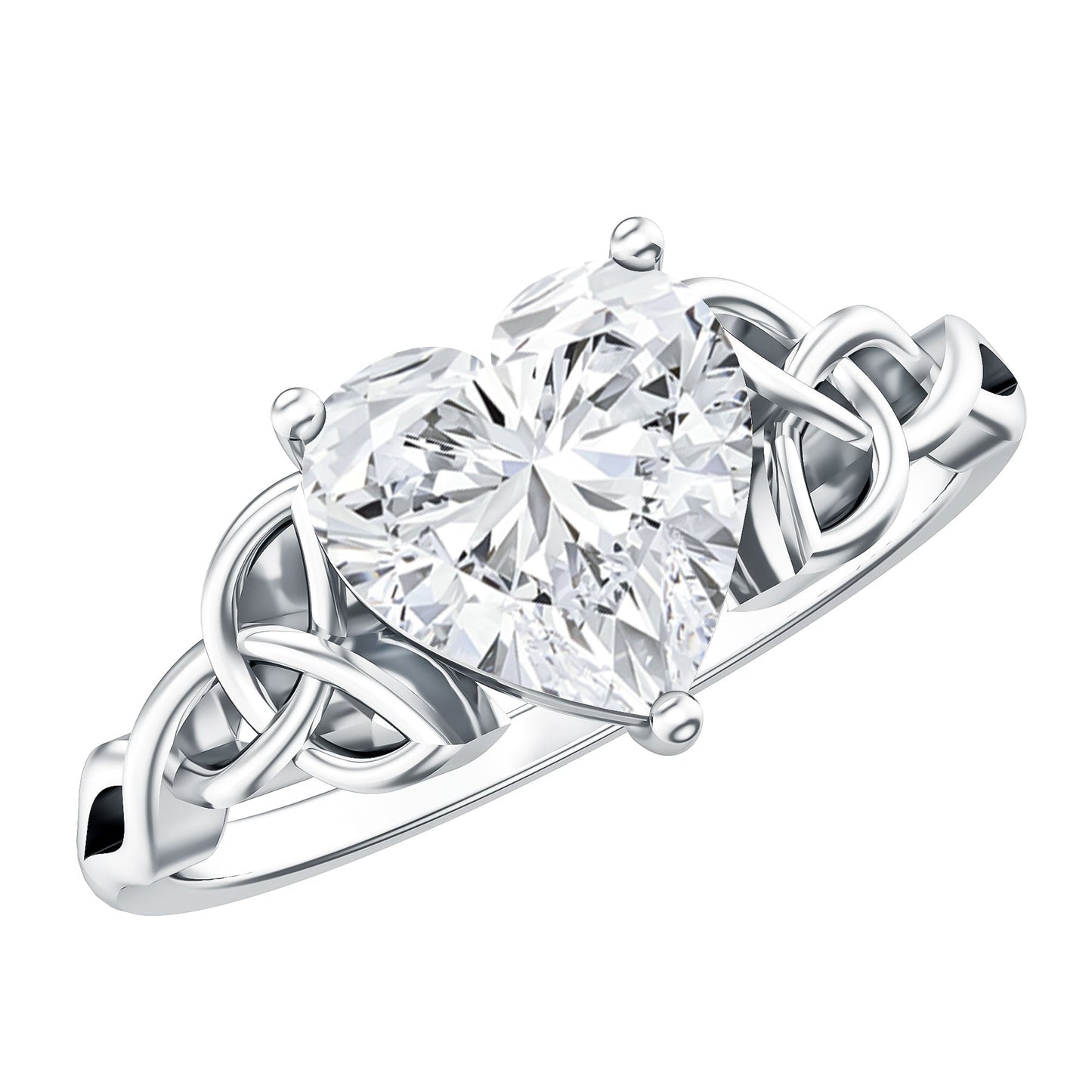 Heart Shaped Moissanite Celtic Engagement Ring