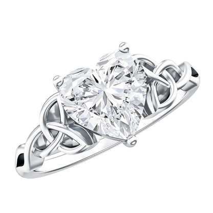 Heart Shaped Moissanite Celtic Engagement Ring
