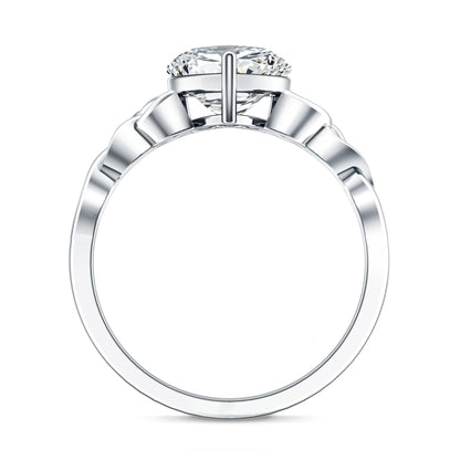 Heart Shaped Moissanite Celtic Engagement Ring
