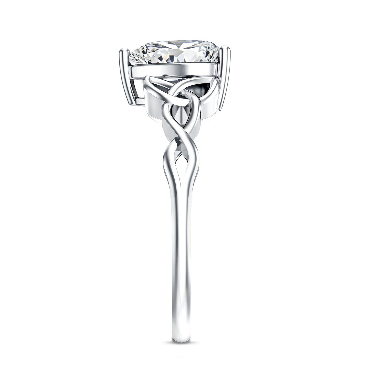 Heart Shaped Moissanite Celtic Engagement Ring