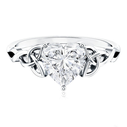 Heart Shaped Moissanite Celtic Engagement Ring