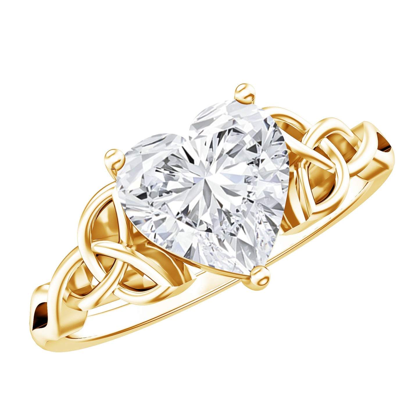 Heart Shaped Moissanite Celtic Engagement Ring