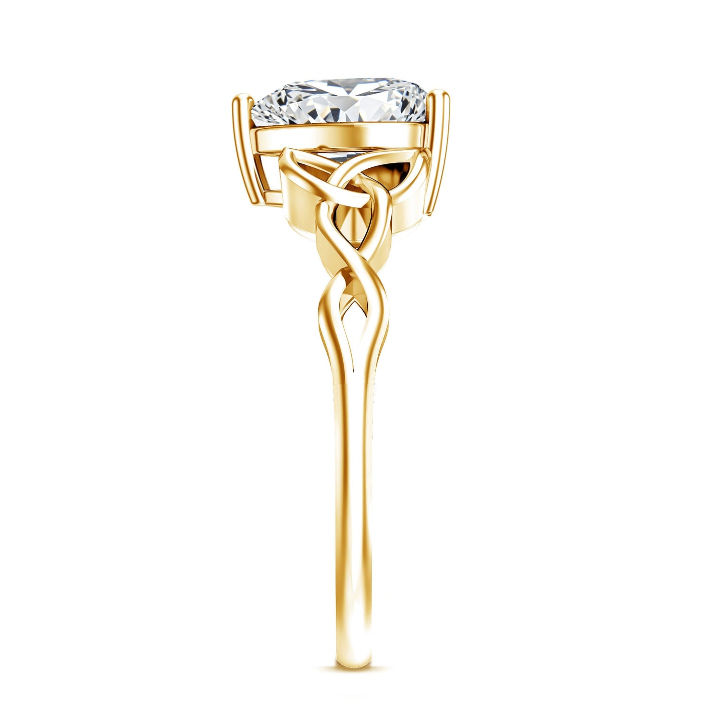 Heart Shaped Moissanite Celtic Engagement Ring