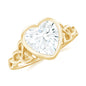 Heart Shape Moissanite Knot Engagement Ring in Bezel Setting