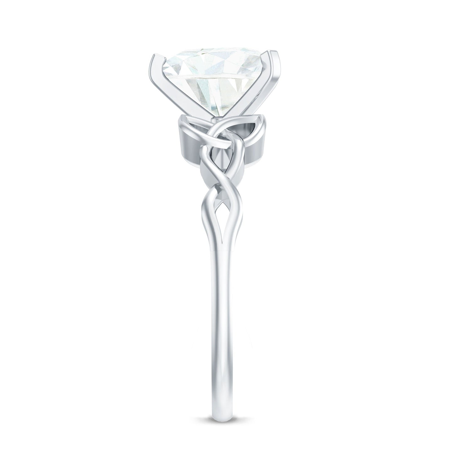 2 CT Heart Shaped Moissanite Celtic Knot Engagement Ring