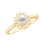 2 Carat Solitaire Freshwater Cultured Pearl Flower Ring
