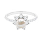Freshwater Pearl Solitaire Floral Engagement Ring with Diamond