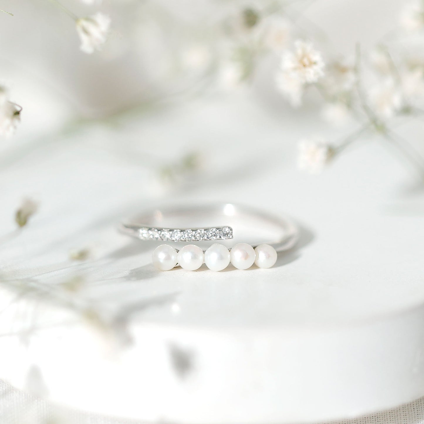 Cultured Freshwater Pearl Diamond Wrap Ring for Women