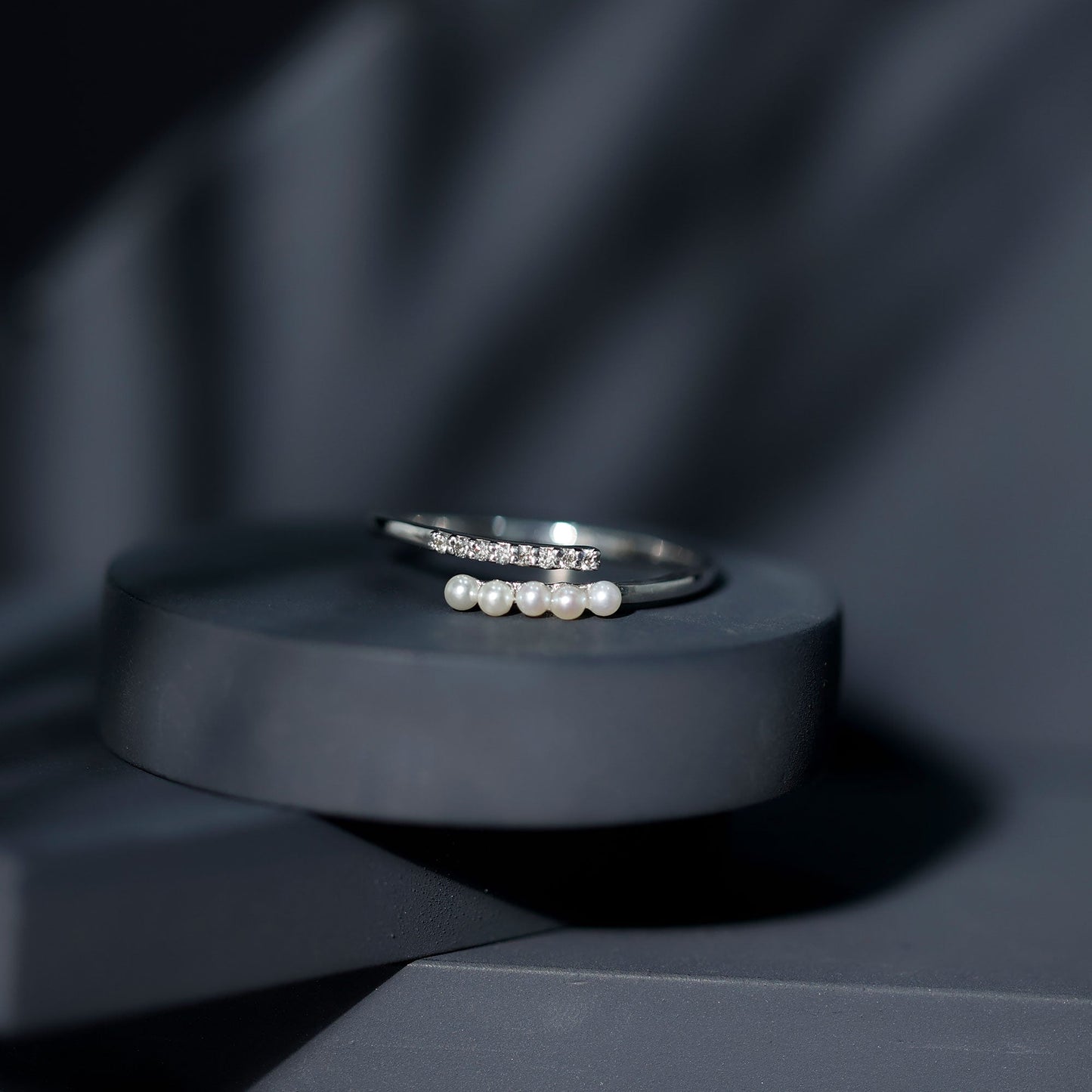 Cultured Freshwater Pearl Diamond Wrap Ring for Women