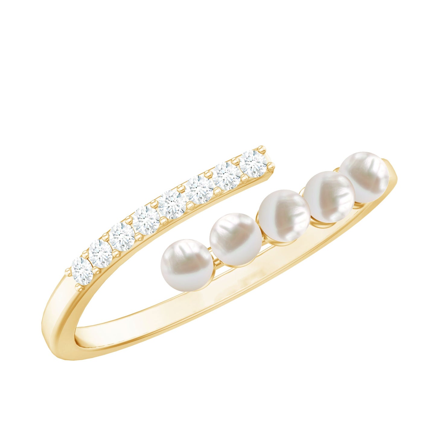 Cultured Freshwater Pearl Diamond Wrap Ring for Women