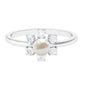 Cultured 2 Carat Freshwater Engagement Ring with Diamond