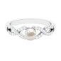 2 Carat Freshwater Pearl Crossover Engagement Ring with Diamond