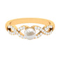 2 Carat Freshwater Pearl Crossover Engagement Ring with Diamond