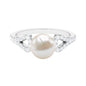 Cultured 7.4 Carat Freshwater Pearl Solitaire Engagement Ring with Diamond
