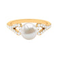 Cultured 7.4 Carat Freshwater Pearl Solitaire Engagement Ring with Diamond