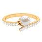 Natural 2.2 Carat Freshwater Pearl Wrap Engagement Ring with Diamond
