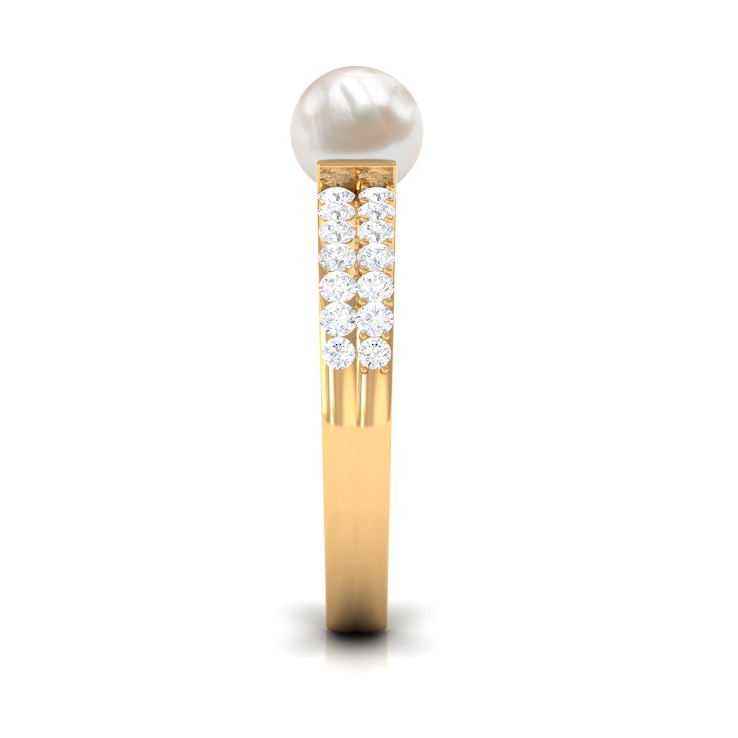 2.2 Carat Freshwater Pearl Engagement Ring with Diamond