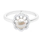 Cultured 2 Carat Freshwater Pearl Flower Engagement Ring with Diamond