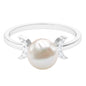 Natural 7.4 Carat Freshwater Pearl Solitaire Engagement Ring with Diamond