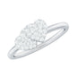 Natural Diamond Double Heart Ring for Promise