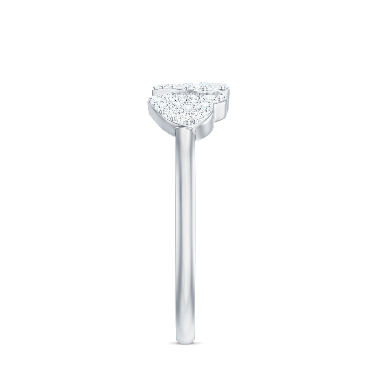 Natural Diamond Double Heart Ring for Promise
