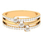 Cultured Freshwater Pearl Wedding Band Ring with Diamond