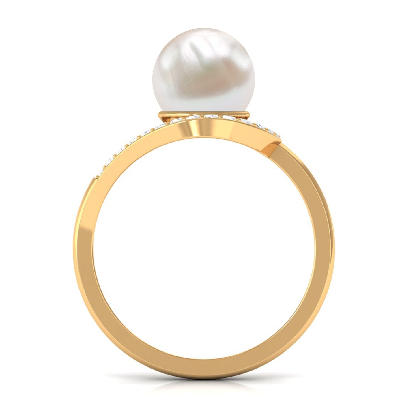 7.48 Carat Freshwater Pearl Engagement Ring with Diamond