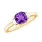 Natural 1.3 Carat Amethyst Asscher Cut Engagement Ring with Diamond