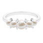 Natural Freshwater Pearl 5 Stone Anniversary Ring with Diamond