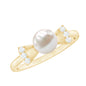 Natural 2 Carat Freshwater Pearl Diamond Engagement Ring with Bow