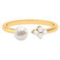 Cultured 2 Carat Freshwater Pearl Promise Ring with Diamond