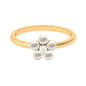 Cultured Freshwater Pearl Flower Promise Ring with Lab Diamond