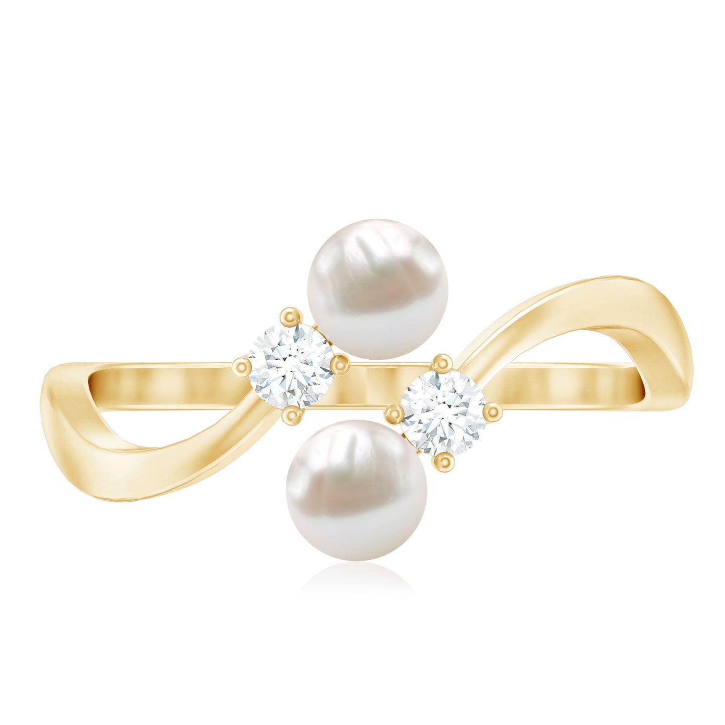 Freshwater Pearl and Diamond Wrap Ring