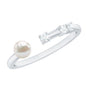 Natural 2 Carat Freshwater Pearl Promise Ring with Diamond