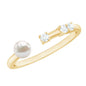 Natural 2 Carat Freshwater Pearl Promise Ring with Diamond