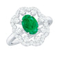 0.7 Carat Oval Emerald Designer Engagement Ring with Diamond
