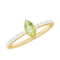 Genuine 0.7 Carat Marquise Peridot Promise Ring with Diamond