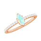 Certified Real Marquise Ethiopian Opal Promise Ring with Diamond